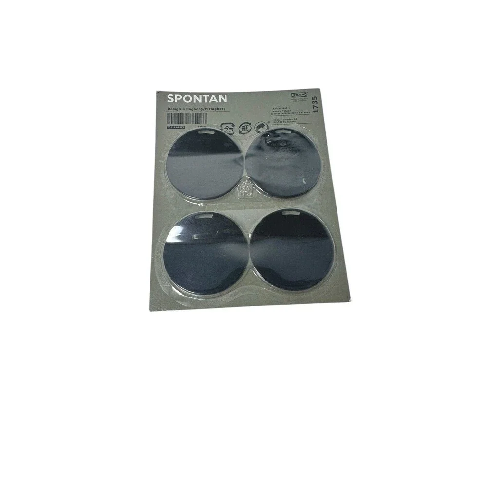 4X IKEA Spontan Magnet Round for Refrigerator Kitchen Office Board Black- 1735